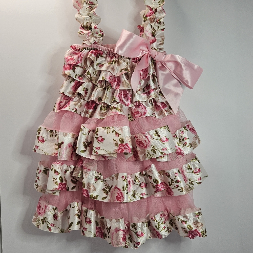 Floral Pink Ruffle Dress Photography Dress Romper